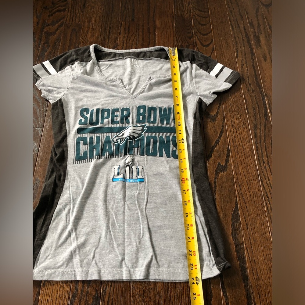Fanatics NFL Women’s S Philadelphia Eagles Super Bowl LIII Heathered Gray Tee - Picture 6 of 10
